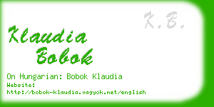 klaudia bobok business card